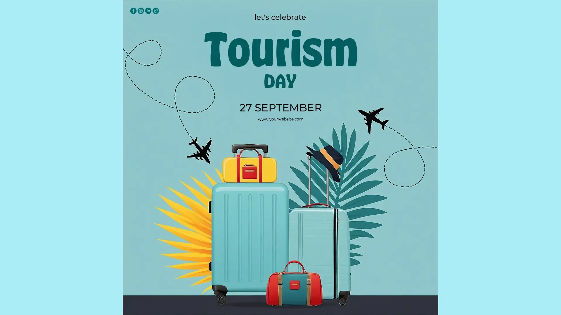 Travel-Themed Instagram Post Design for World Tourism Day image